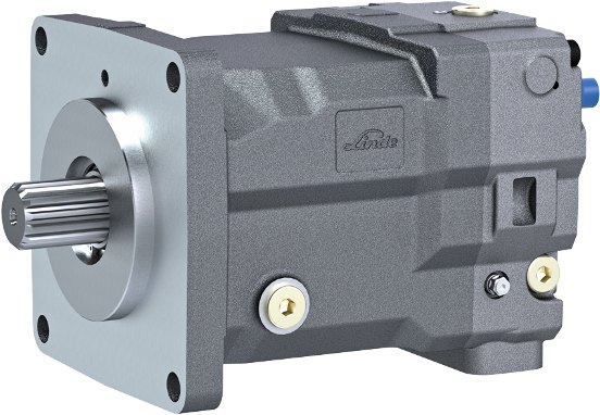 Linde Hydraulics axial piston motor with mounting flange and drive shaft